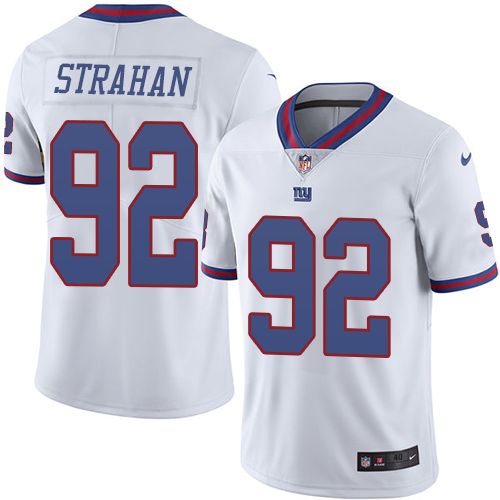Men New York Giants 92 Michael Strahan Nike White Color Rush Limited NFL Jersey